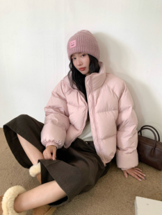 25新款 90白鸭绒羽绒服女冬季 面包服mocha 立领短款 Der.moookka韩版