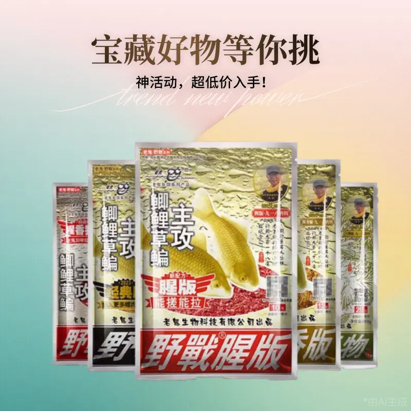 老鬼正品饵料狂降走量 九一八918浓腥香版虾粉拉个球鲫鱼引诱剂