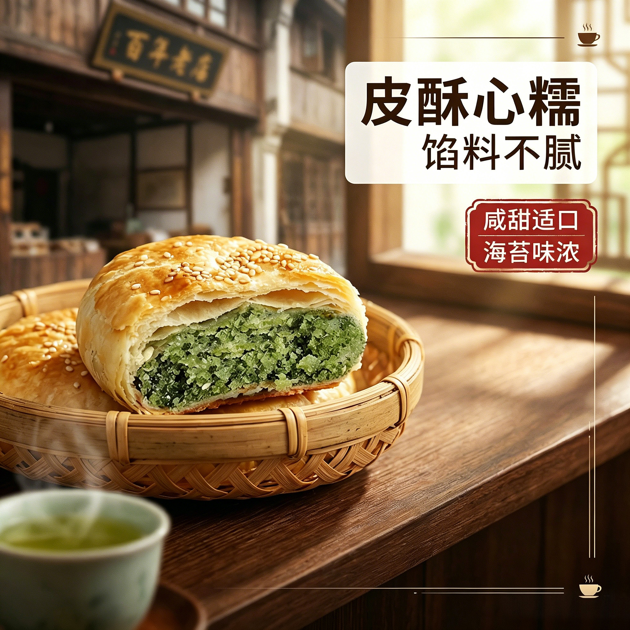 临海紫阳街王天顺海苔饼浙江台州府城特产中秋月饼糕点心酥饼零食图片