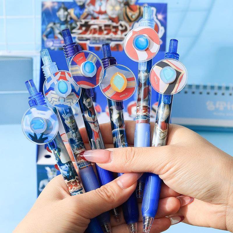 奥特曼按动中性笔学生用黑笔