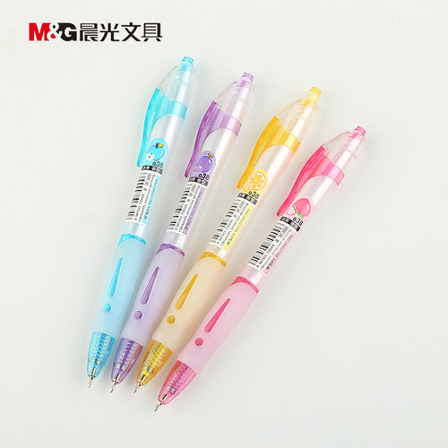 包邮 晨光文具BP8009按动圆珠笔0.38细笔水果香味原子笔蓝色油笔
