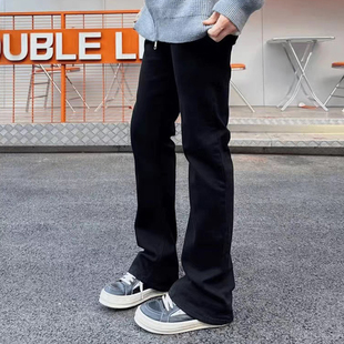 怪兽实验室同款217常规款美式休闲柳叶弯刀微喇百搭牛仔裤男春季