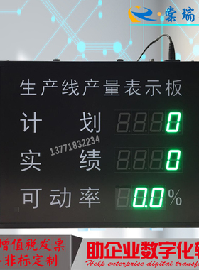 定制绿色数码管电子看板车间生产管理系统LED显示屏RS485通讯直销