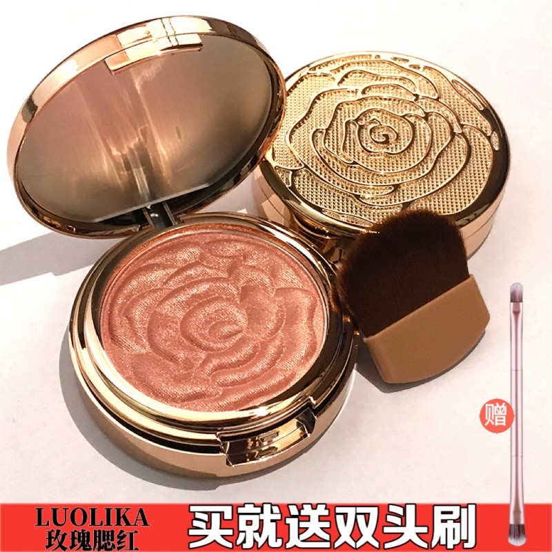 LU0LIKA萝莉卡玫瑰花瓣腮红盘高光水光修容一体膨胀收缩杏色爆款