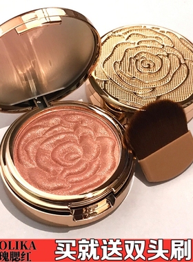 LU0LIKA萝莉卡玫瑰花瓣腮红盘高光水光修容一体膨胀收缩杏色爆款