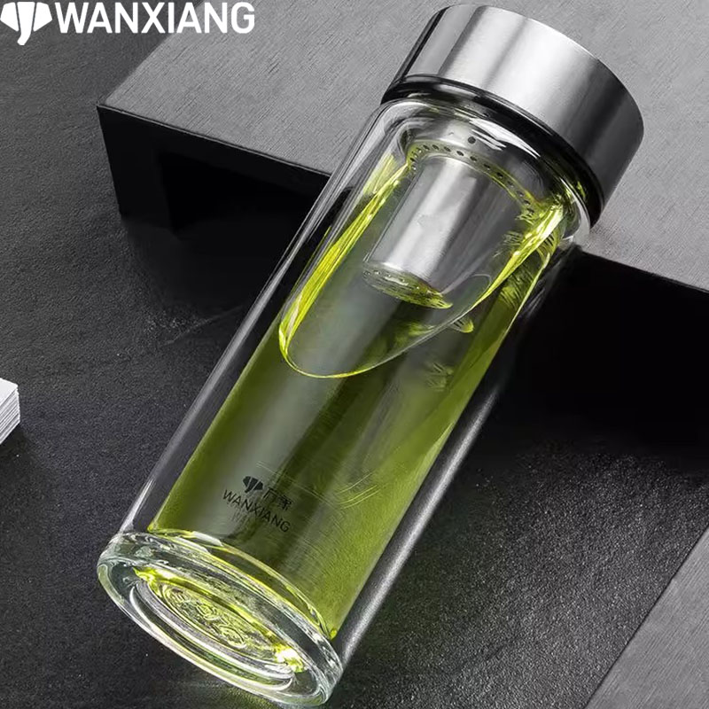 加厚耐热简约双层大容量家用水杯
