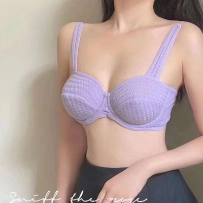 法式无痕内衣女大胸显小超薄款软