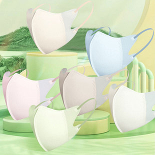 网红1次性3层莫兰迪色云朵3D立体独立装 显瘦面罩 口罩女高颜值时尚