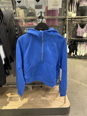 lulu加绒scuba宽松运动风卫衣女