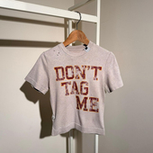 T恤女宽松圆领创意上衣夏季 美式 复古字母印花短袖