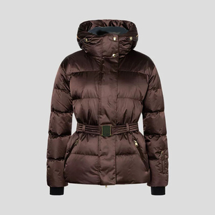 【现货】小众冬季新款纯色收腰加厚保暖外套滑雪修身短款羽绒服女