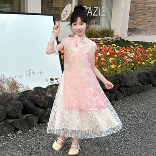 女童新中式国风旗袍连衣裙2025夏新款儿童超仙连衣裙女孩古风裙子