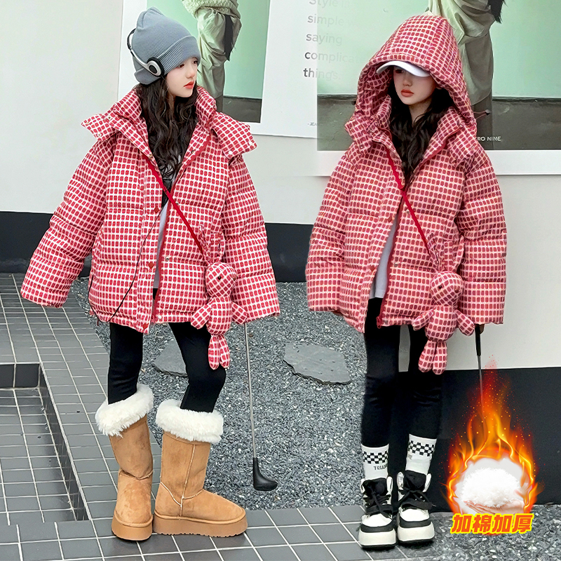 女童棉服外套冬装2025新款