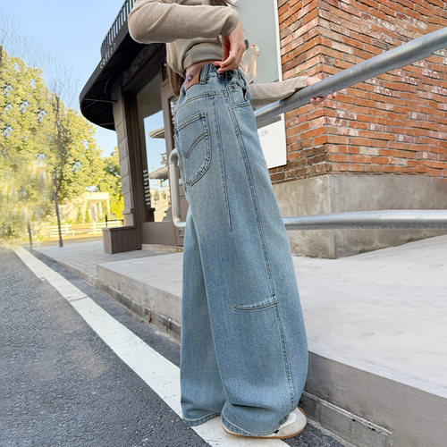 女童裤子秋装时髦休闲弯刀裤