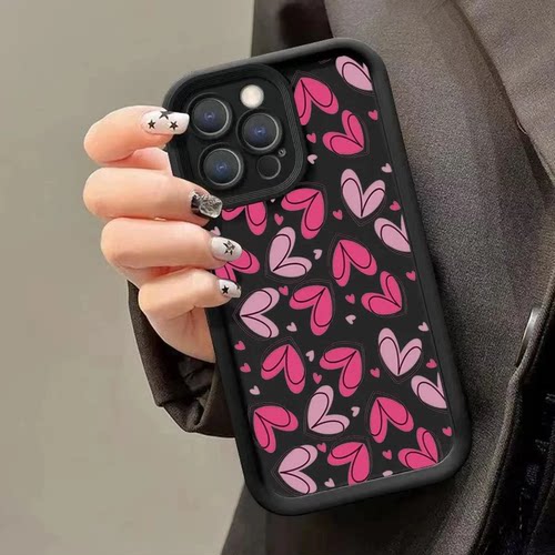 缤纷爱心适用于苹果iPhone15节日14/13手机壳12/11ProMax防摔XR/XS/7/8软套16PROMAX 16Pro潮17阶梯