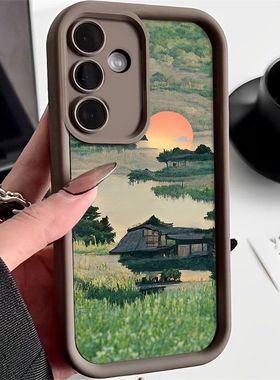意境风景画适用于三星Galaxy S24/S23/S22ultra手机壳A15/A55防摔A22新款A73保护外壳小红书爆款