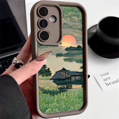 意境风景画适用于三星Galaxy S24/S23/S22ultra手机壳A15/A55防摔A22新款A73保护外壳小红书爆款