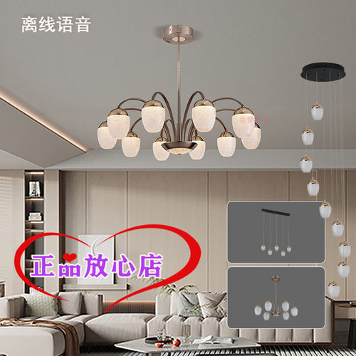 雷士照明伯克丽吊灯吊13670旭辰现现代轻奢客厅餐厅卧室楼梯灯