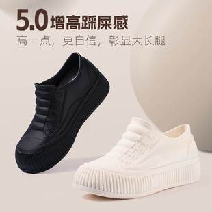 雨鞋款尚款低帮雨防厨房作成人浅口厚底女时新靴防滑水工胶鞋