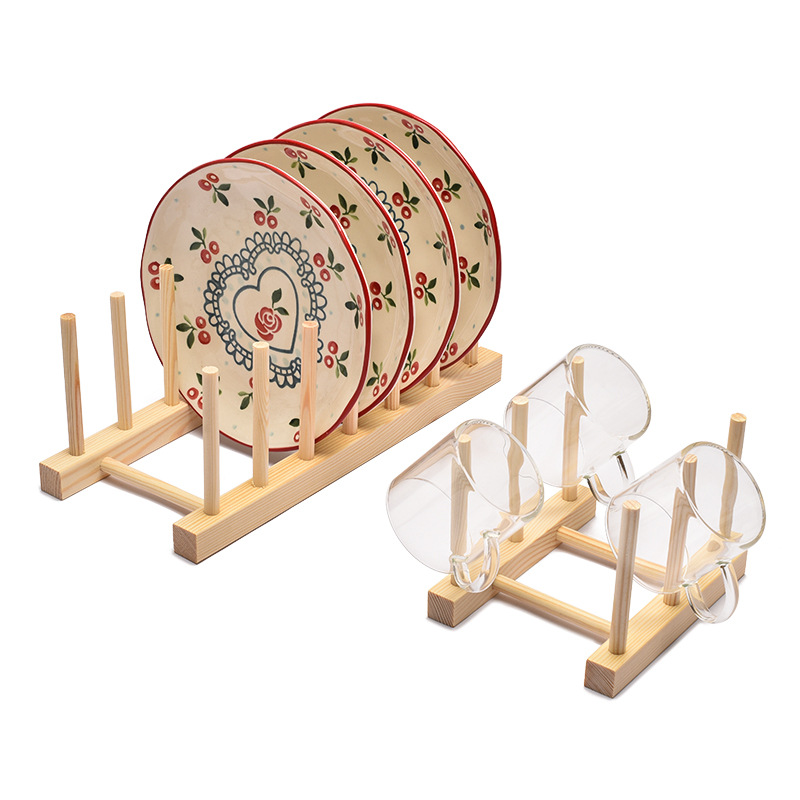 木制沥水架厨房碗碟架创意水杯盘架商用茶饼展示收纳架定制
