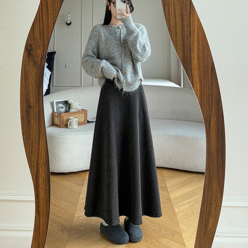 加绒空气层a字半身长裙女冬2025新款梨形身材遮胯大摆半身裙保暖,女装/女士精品,半身裙,淘宝优惠券,粉丝福利购,淘宝优惠卷