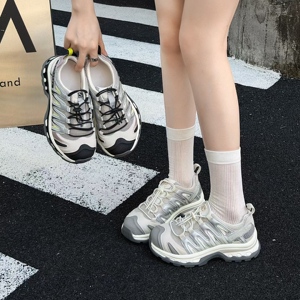 展风2026夏真皮网面透气防滑厚底登山鞋女徒步鞋运动休闲鞋女2806