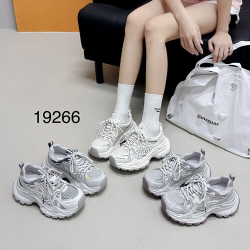 她菲娅2026夏欧货新款真皮老爹鞋女百搭厚底轻便运动休闲鞋19266