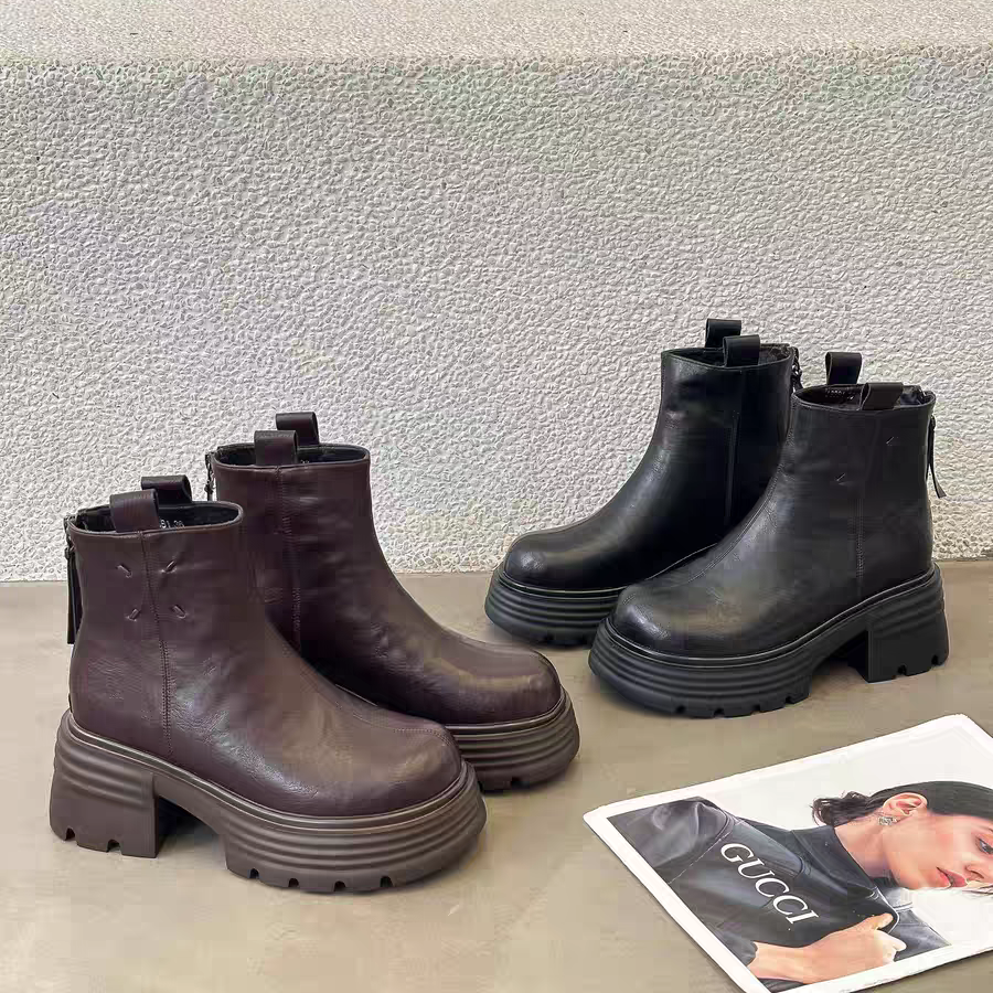 倩儿雅2025冬新款英伦风加绒切尔西靴女厚底粗跟女短靴小皮靴8381,女鞋,切尔西靴,淘宝优惠券,粉丝福利购,淘宝优惠卷