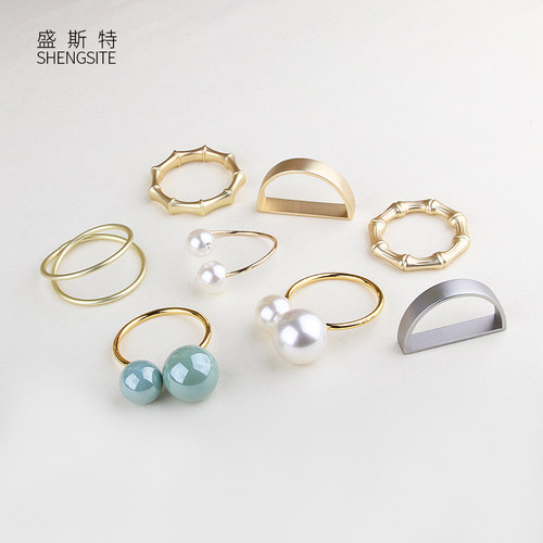 盛斯特不掉色珍珠餐巾扣