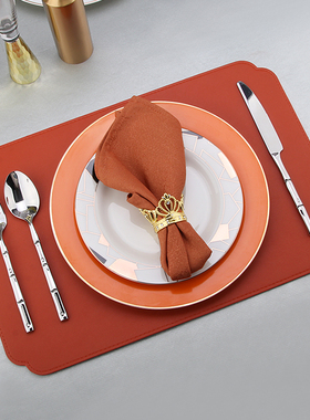 酒店中式橙色摆台餐具套装样板间西餐具刀叉盘子牛排盘黄色西餐盘