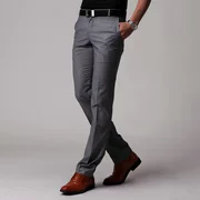 Mùa thu Slim Quần nam Anh Hàn Quốc Quần sắt miễn phí Bộ đồ công sở Quần chân Quần nam - Suit phù hợp