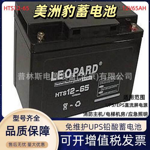 LEOPARD美洲豹蓄电池HTS12-65铅酸电池 12V65ah机房UPS 配电池柜