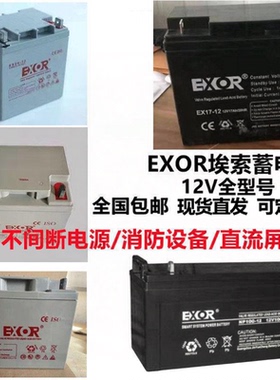 EXOR埃索蓄电池EX/12V17A24A38AH40AH65AH100AH机房UPS/EPS直流屏