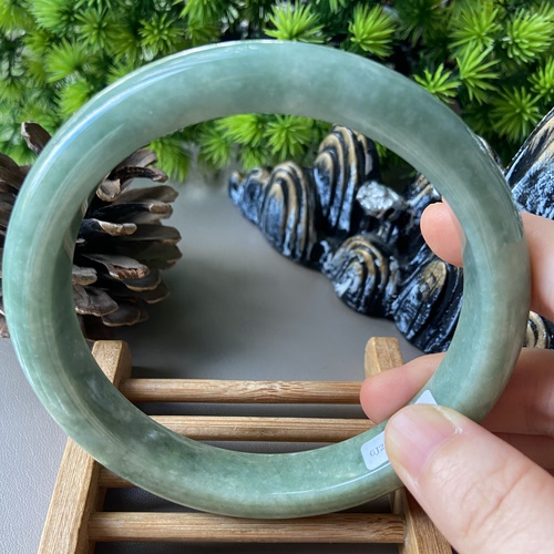 天然缅甸翡翠臂镯77冰糯种满绿果绿玉镯子特大号78老坑a货0367