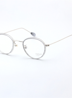 MAMUSE日本手工时尚复古板材钛光学男女超轻眼镜架M-8033