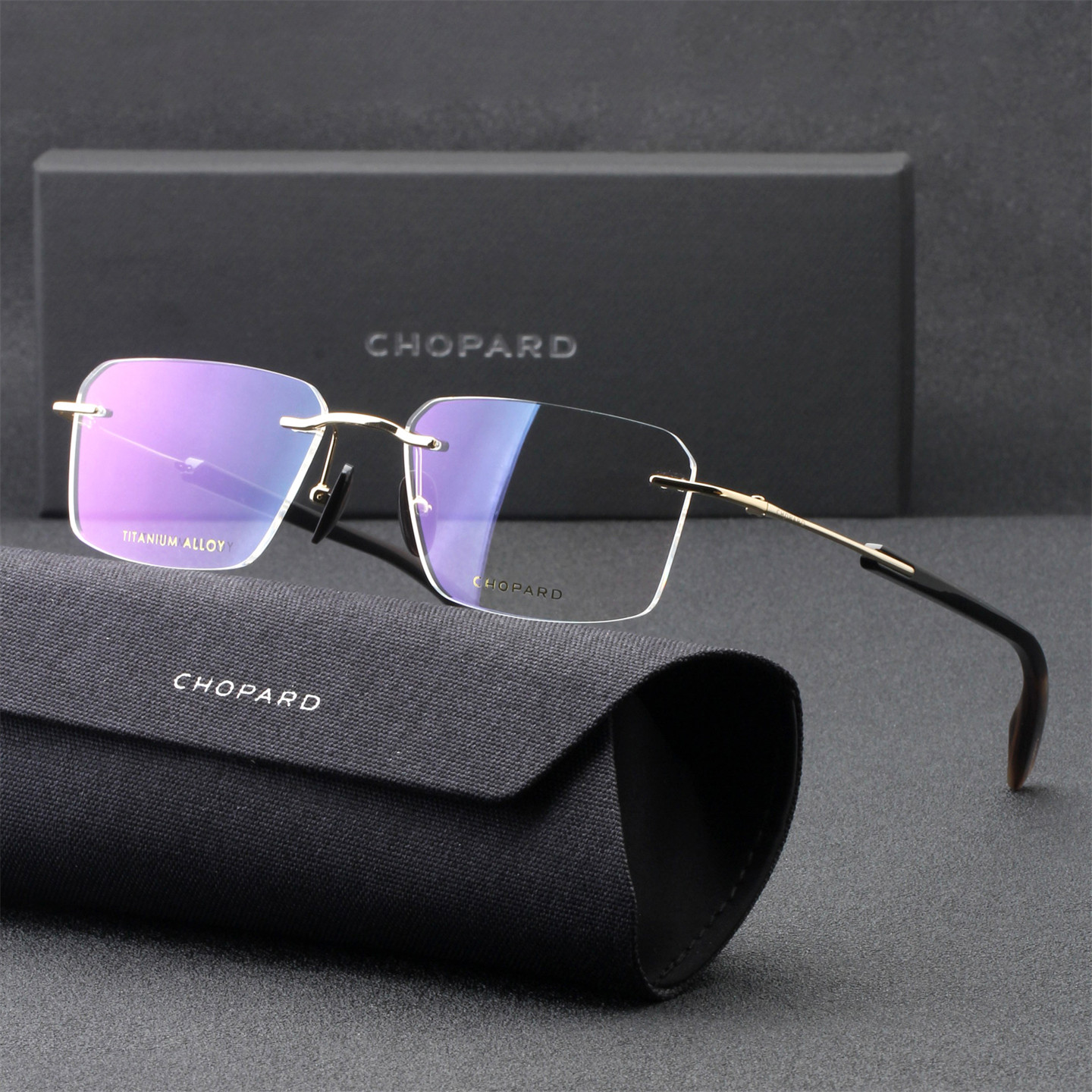 Chopard/萧邦无框眼镜框精致高奢钛牛角眼镜架可配近视-VCHM20J