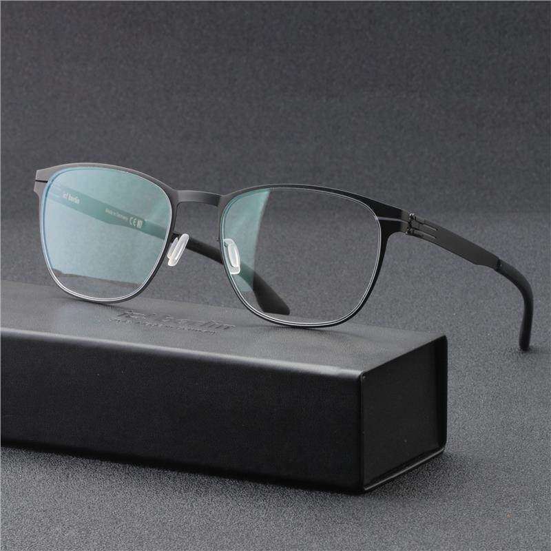 【新款】德国ic!berlin眼镜框近视无螺丝眼镜架男士大脸Stefan-K