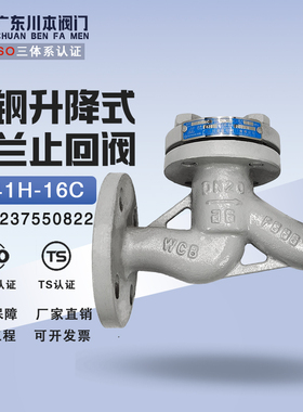 H41H-16C铸钢升降式单向阀门逆止阀蒸汽高温法兰连接DN15-DN400