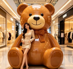玻璃钢卡通雕塑定制大型商场美陈装饰品网红打卡吉祥物IP形象摆件