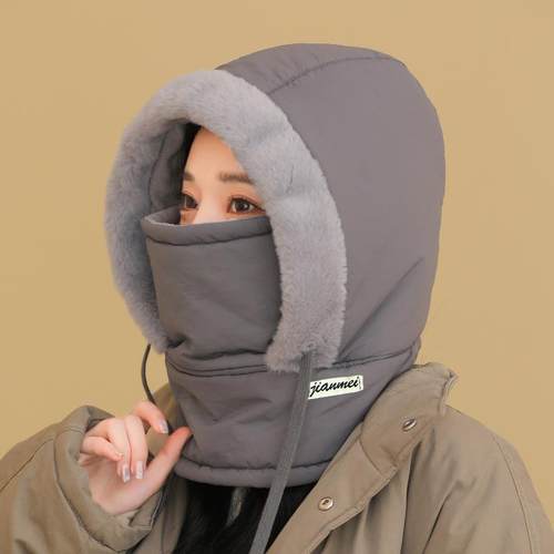 【防寒保暖】新款保暖雷锋帽加绒加厚护耳防寒围脖一体防风骑行帽