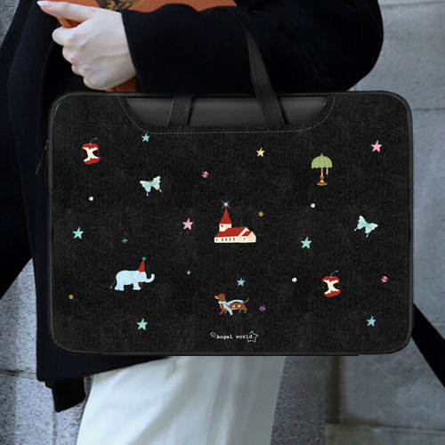 WEEKSIR牛仔城堡新款笔电包女通勤适用於苹果MacBook13.3英寸华为mate笔记本联想小新pro15.6防撞防摔