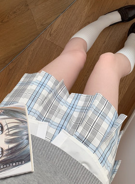 浅云/jk制服裙正版日系蓝白色校供感格裙半身裙高腰百褶裙学院风