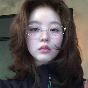 日系金丝方框眼镜女近视可配度数小脸复古银边请冷感窄框眼镜架