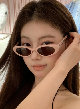 粉色猫眼墨镜女辣妹小框小脸防紫外线近视太阳眼镜女潮墨镜凹造型