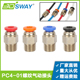 01M6M10 2送料管气动接头直通快插头PC4 3D打印机e3d v6远程送料4