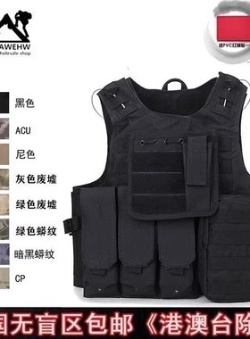 户外小钢丝战术黑色背心野战两栖模块防护马甲特种兵男防弹衣装备