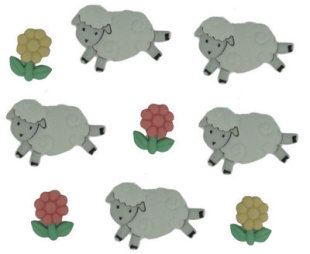 绵羊花朵宝宝扣子 美国Dress 衣服纽扣 Up进口造型扣 BT5798