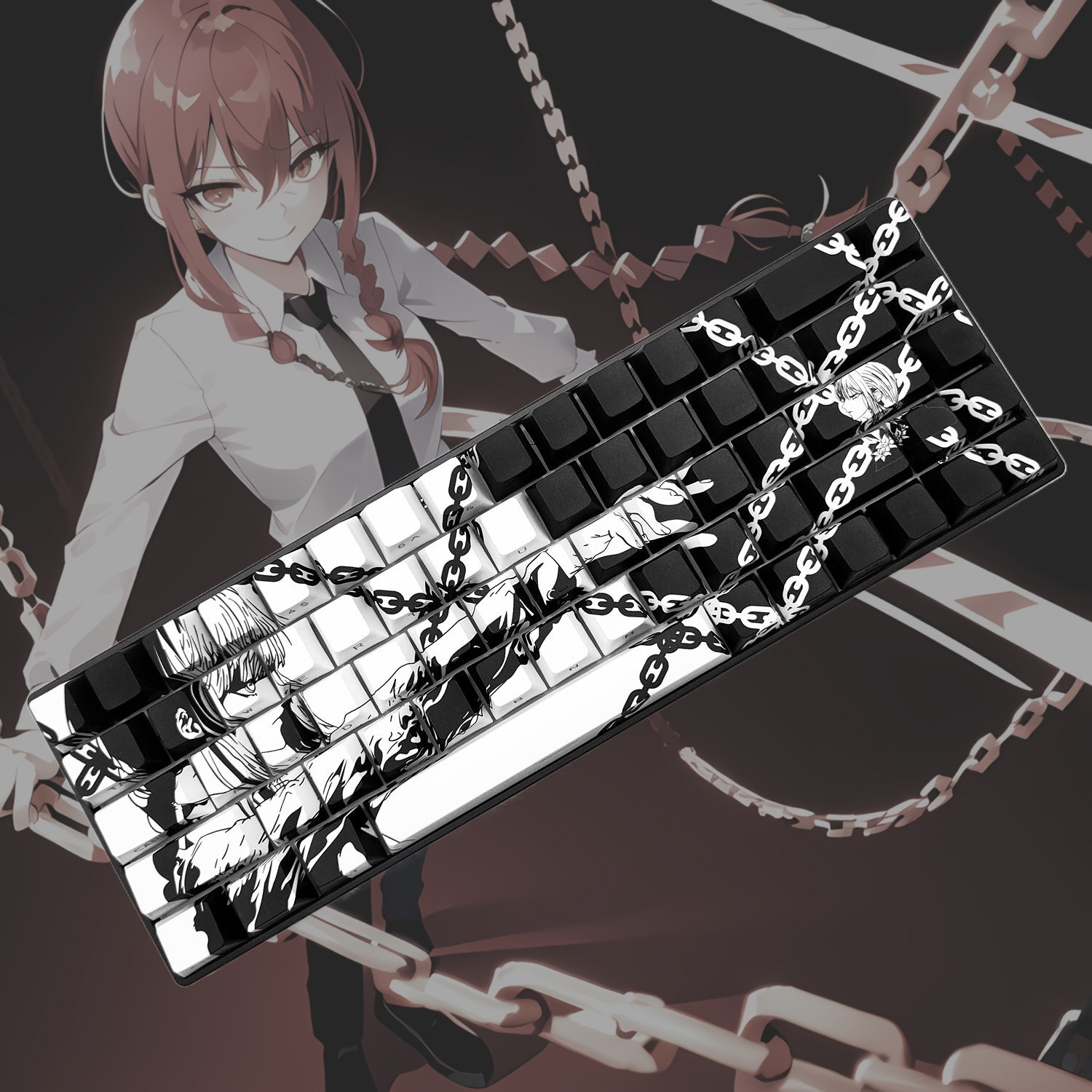 锁链主题键帽玛奇玛makima配美加狮mad68/fire68/mad60atk