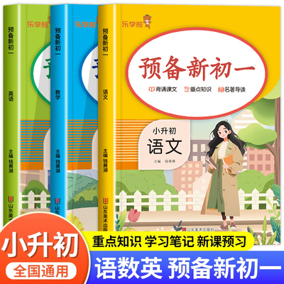 预备新初一小升初衔接教材新版六年级暑假衔接作业全套语文数学英语必刷题人教版复习资料练习题初中七年级初中课堂预习笔记