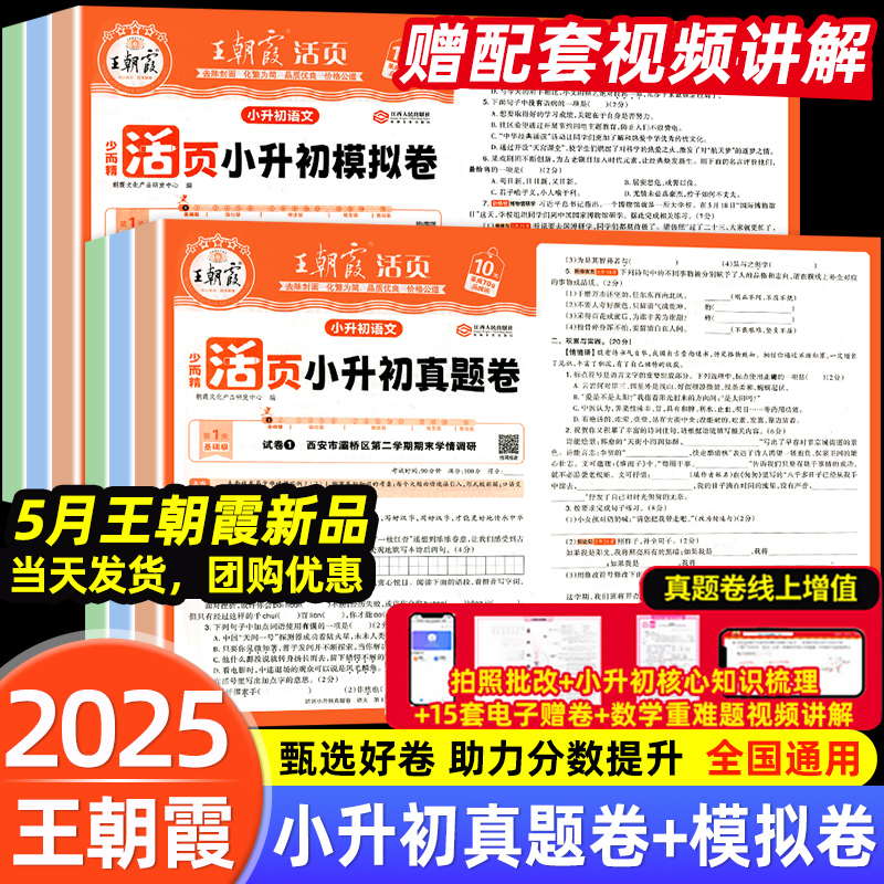 2025小升初活页真题卷模拟卷语文数学英语考前突破刷重点校密卷套装六年级毕业总复习各地真题试卷综合能力验收小专项总复习